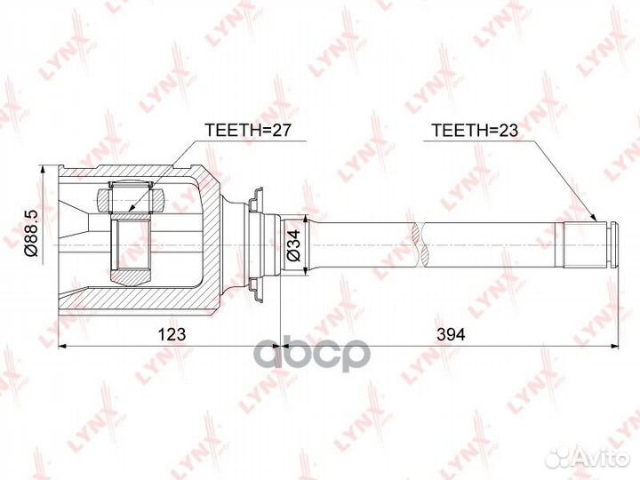 ШРУС lexus RX300/330 03-08 внутр.прав