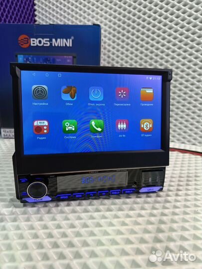 Магнитола android с выдвижным экраном bos mini