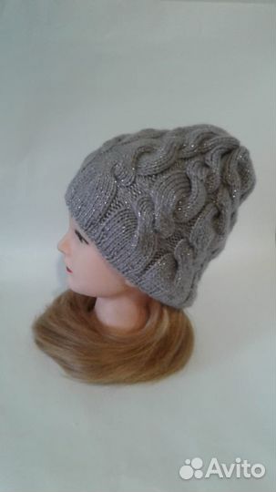 Шапочка вязаная полушерстяная