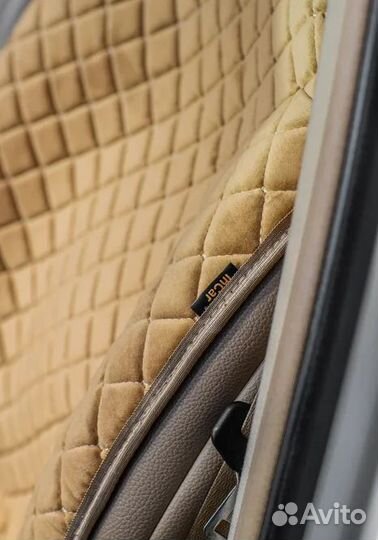 Накидки на сиденья ромб, велюр бежевый, бежевая