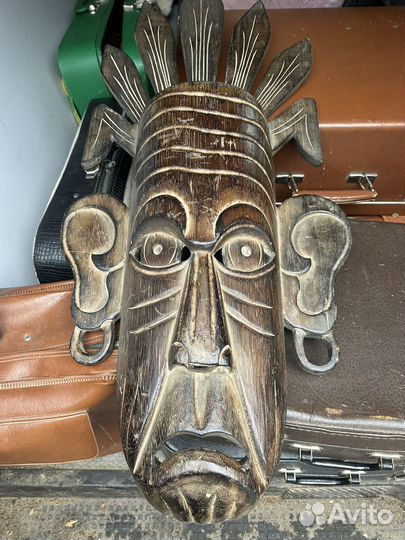 Маска африка дерево черное огромная редкость