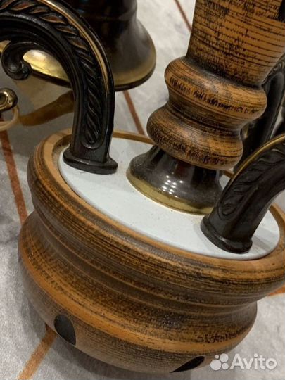 Люстра стекло металл дерево