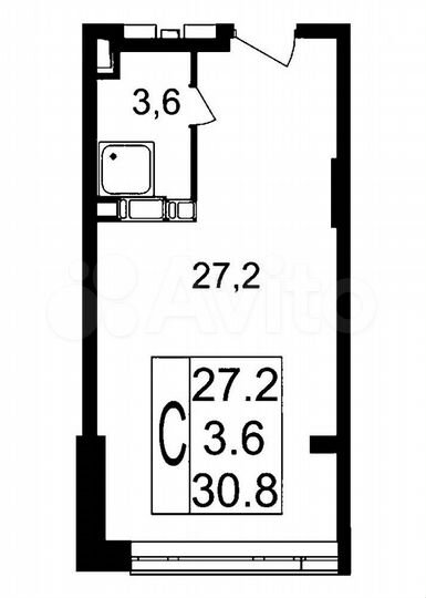 Апартаменты-студия, 30,8 м², 11/17 эт.