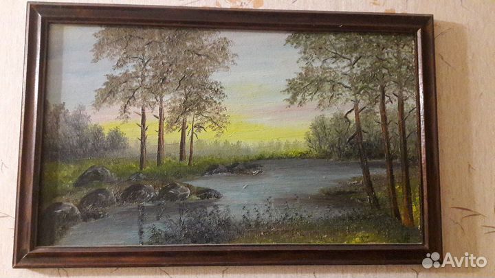 Новые картины: дерево+камень, масло