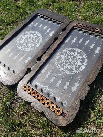 Нарды с гравировкой на стекле