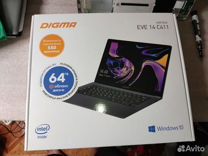 Коробка для ноутбука Digma EVE 14 C411