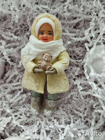 Ватная елочная игрушка