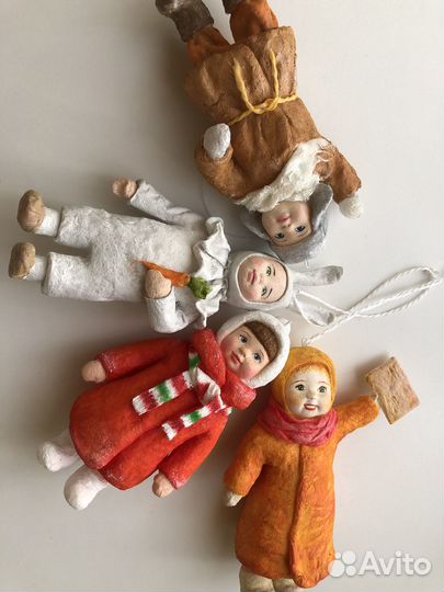 Ватные елочные игрушки