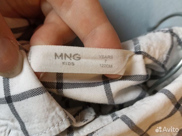 Рубашка в клетку mango kids