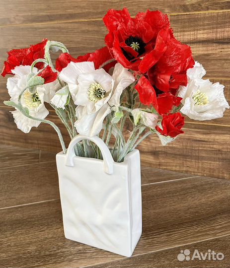 Букет маков из холодного фарфора (ручная работа)