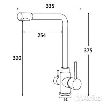 Смеситель для кухонных моек Vieir Kitchen V15026-M