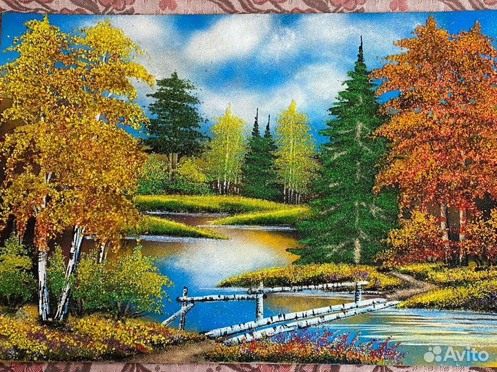 Картина инкрустированная камнями, ручная работа