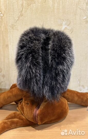 Шапка меховая норка вязаная стойка