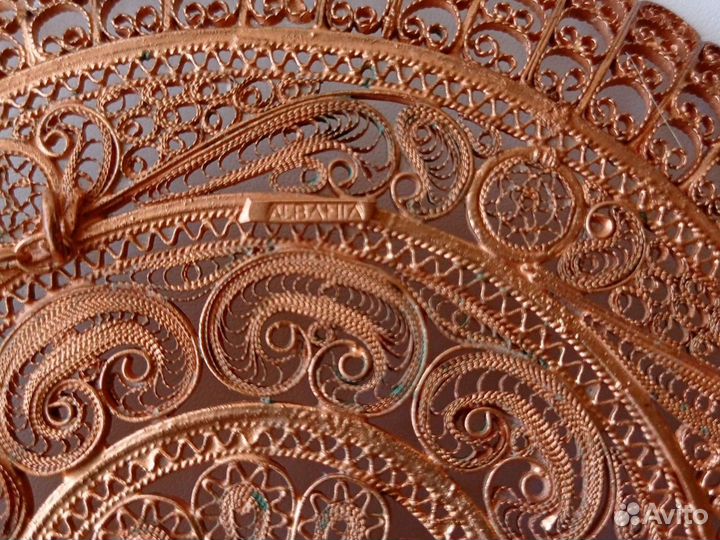 Декоративная настенная тарелка, Албания, медь