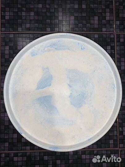 Круглый поднос из гипса мраморной расцветки 25 см