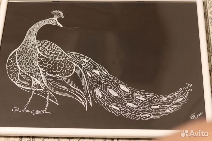 Графика в интерьер - павлины (30Х40)