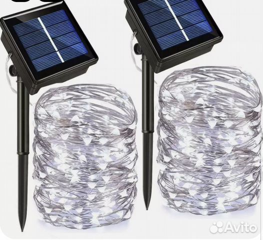 Гирлянда (улица, дом, 32м. 330 led,солн. батарея)