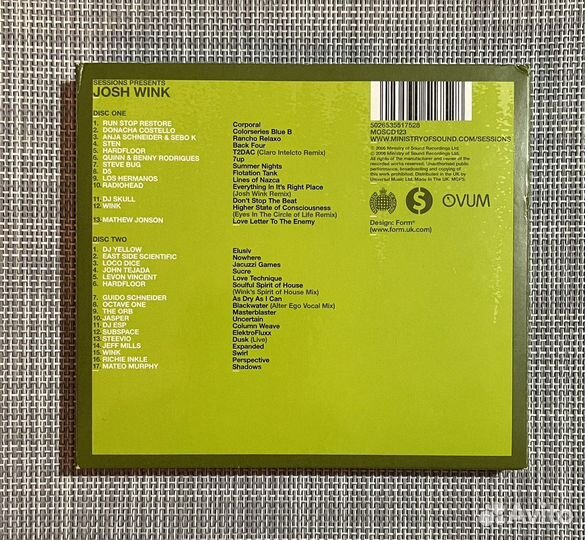 Josh Wink - Sessions 2CD UK Digipack
