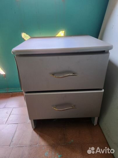 Тумба прикроватная бу серая