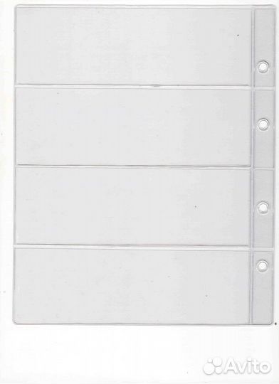 Листы для банкнот/монет/визиток/открыток/календар