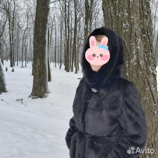 Шуба норковая с капюшоном
