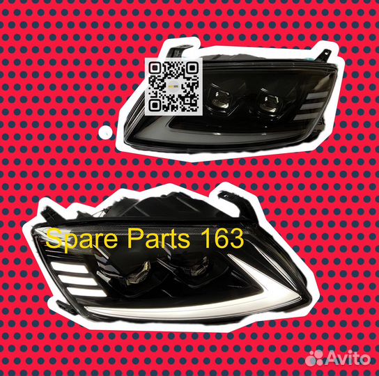 Фары на LADA grantа 4 biled линзы с дхо