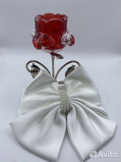 Бант атласный на заколке