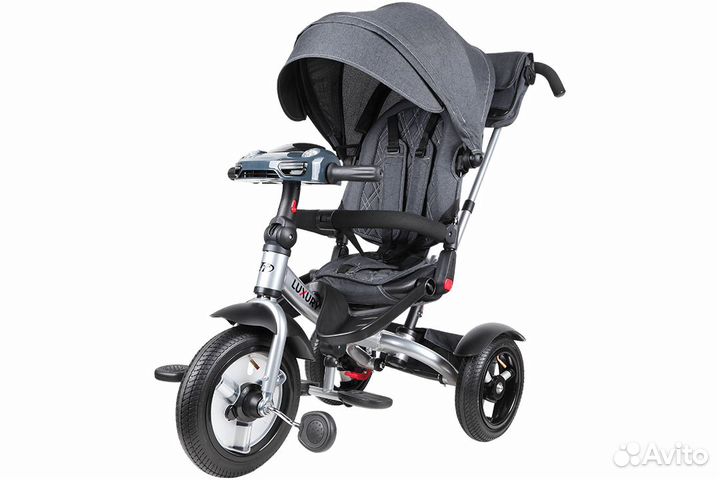 Велосипед коляска luxury чёрный 2023 год