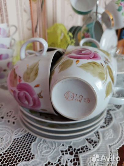 Чайные чашки с блюдцами СССР 4 шт