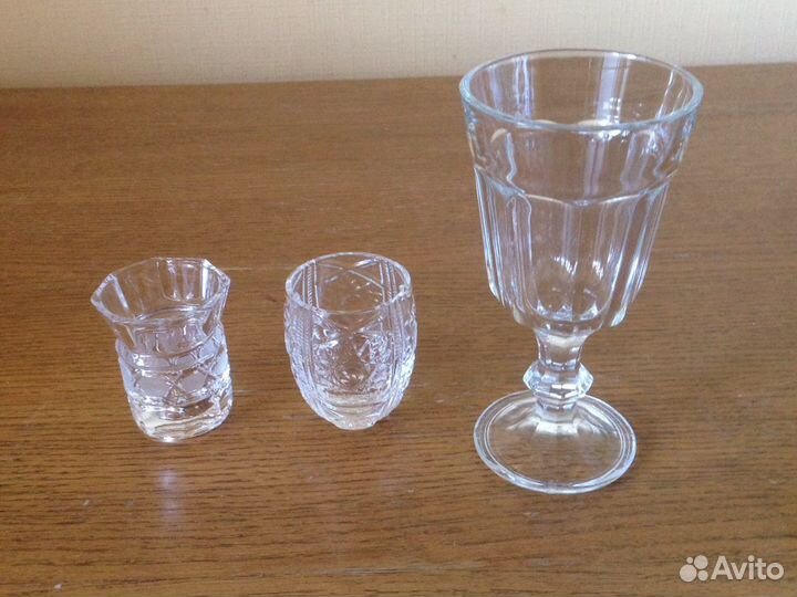 Хруст. стопки и стекл. фужеры