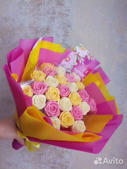 Розы из шоколада,съедобные цветы, букет