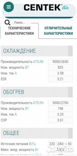 Сплит-система кондиционер centek