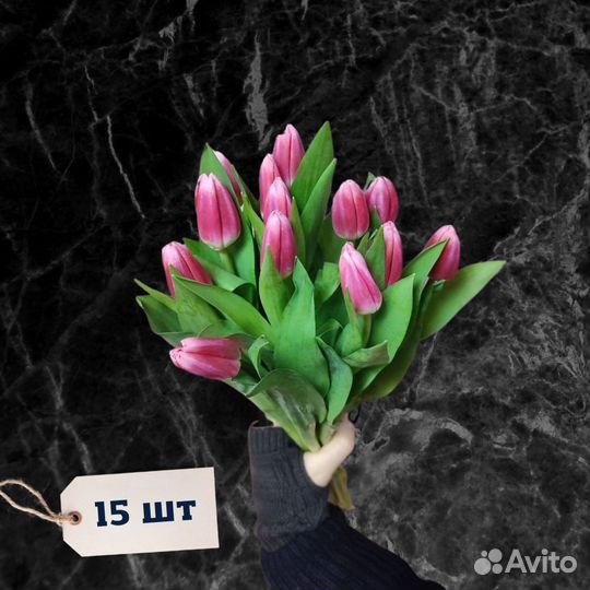 Сортовые тюльпаны розовые 35 шт