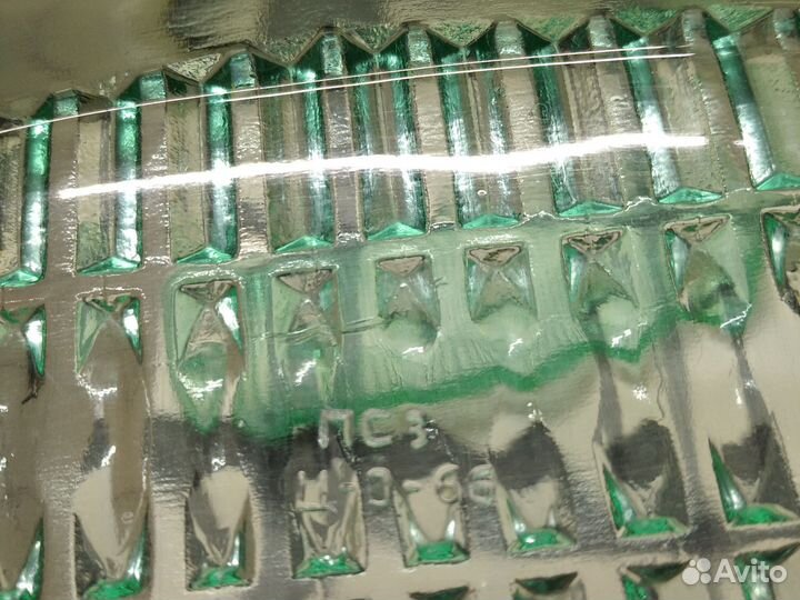 Селедочница 2 шт СССР цветное зелёное стекло