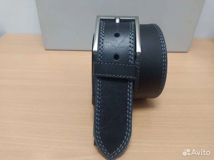 Ремень мужской кожаный. Джинсовый