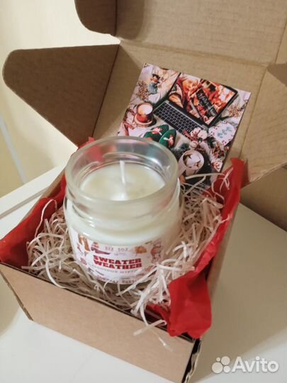 Свеча яблочный штрудель ручной работы