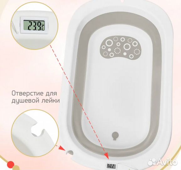 Ванночка для купания складная с матрасиком