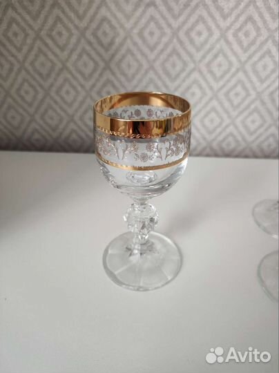 Рюмки и бокалы Bohemia с позолотой Чехия