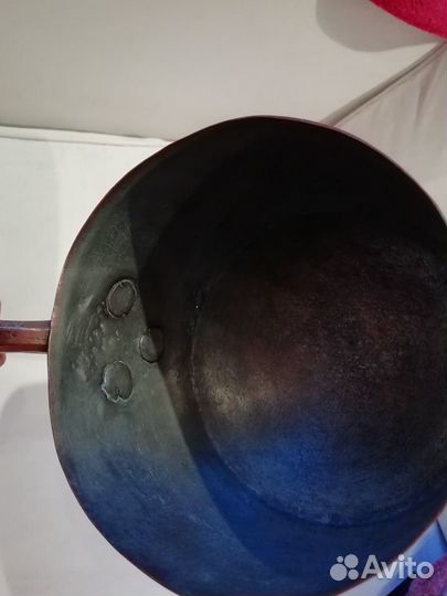 Кастрюля с ручкой медная старинная клеймо