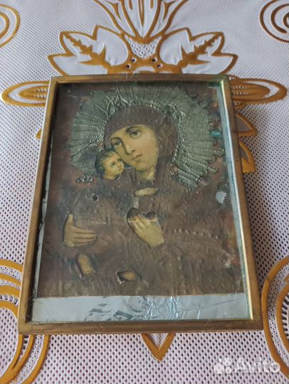 Старинная икона Пресвятая Богородица Владимирская