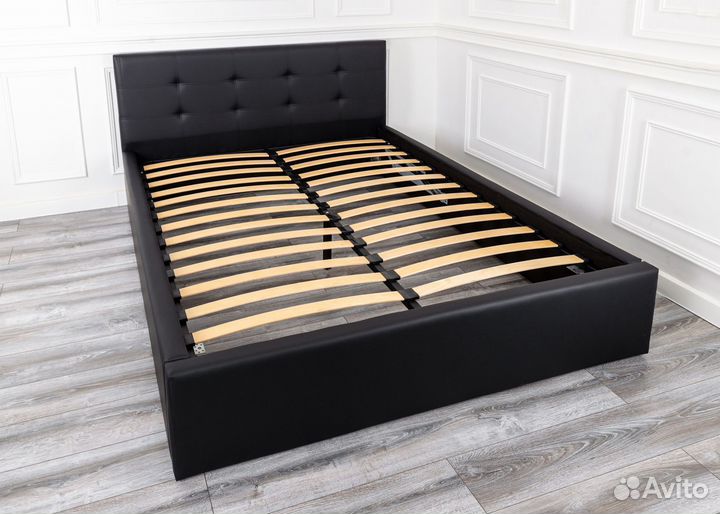 Кровать с подъемным механизмом 140х200 черная Роза