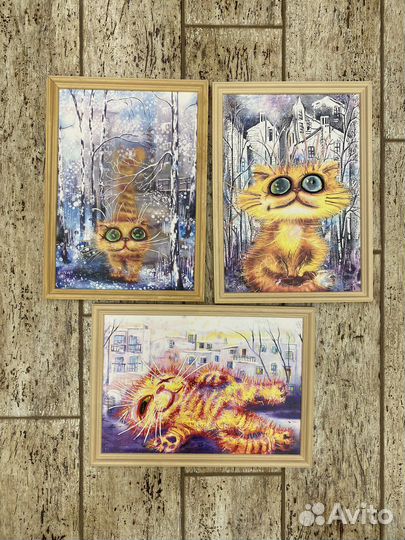 Коты Бориса Касьянова картины 30*20 см