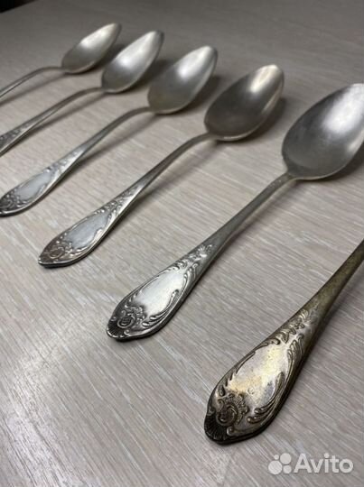 Столовые ложки. Клеймо Зiш мнц 15-20, серебрение