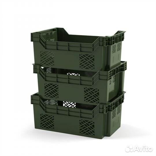Ящик овощной вкладываемый 600х400х245 мм зелёный
