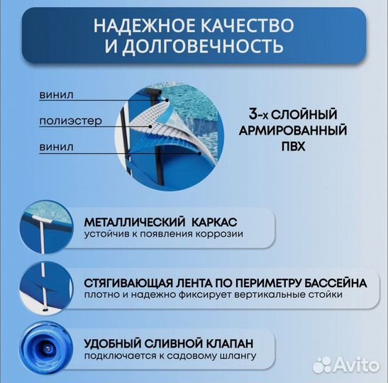 Каркасный бассейн 366 на 133 см. steel PRO MAX