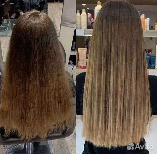 Стрижка, окрашивание, маникюр покрытие, брови