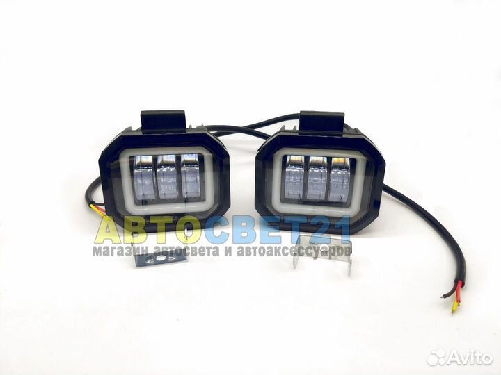 Светодиодная Led фара 50W с ангельскими глазками