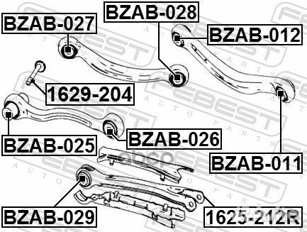 Сайлентблок задней тяги chrysler 300 (steyr)