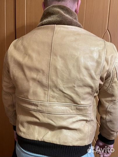 Кожаная куртка hualei liguo мужская размер 54-56