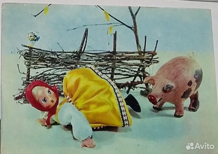 Открытки времен СССР на тему куклы